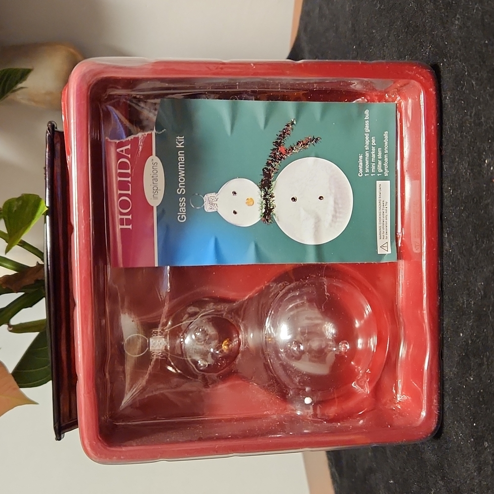Glass Snowman Ornament Kit, New with Bonus gift